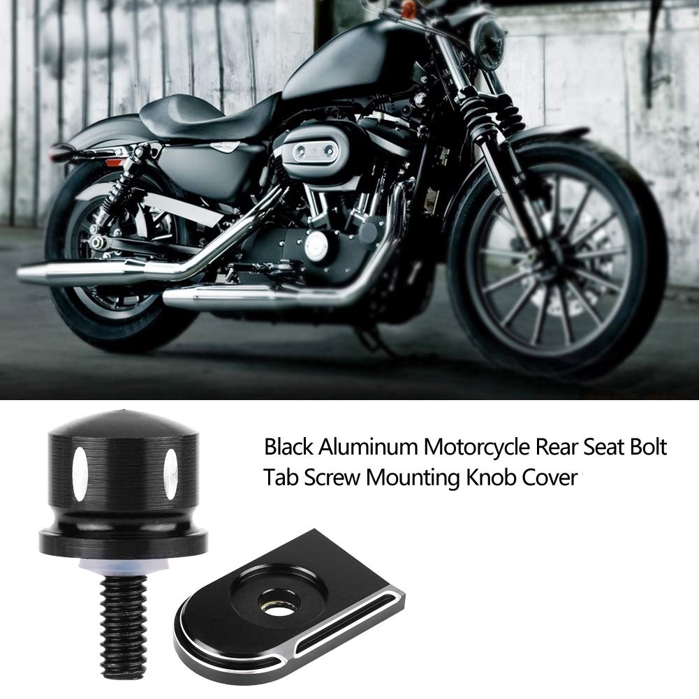 Seat Screw Seat Bolts Rear Seat Bolts Aluminum Mounting Screw Caps for Harley Black