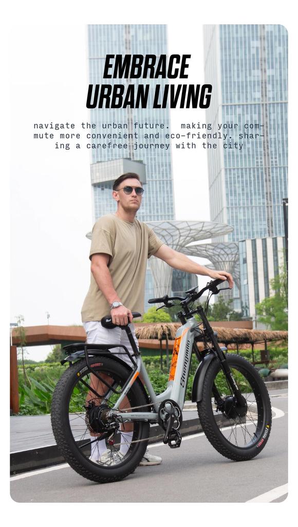 Shengmilo Mx06 Pro Electric Bike 2000W Dual Motor Electric Bicycle Fat Bike Electric 26" E-bike 48V 17.5AH Battery Ebike