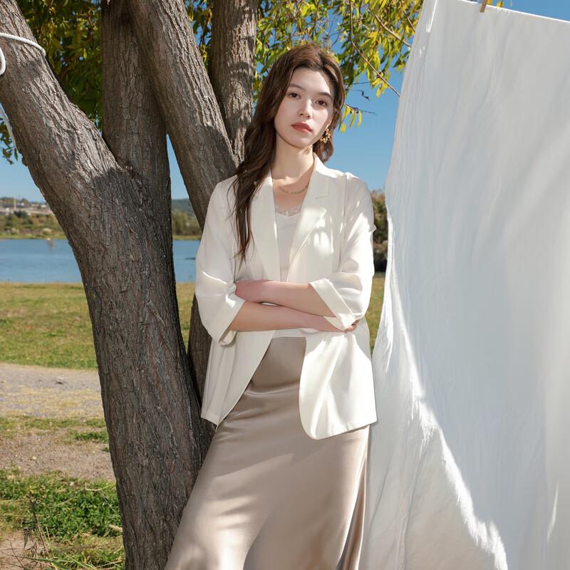 

Sancai Большой размер 2025 Весна Блейзер-кардиган с рукавом семь восьмых 2XL