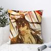 Zhongli Genshin Impact Pillow Case Sofa Decorative Home Double-Sided Printing Short Plush Cushion Cover Throw Pillow Cover