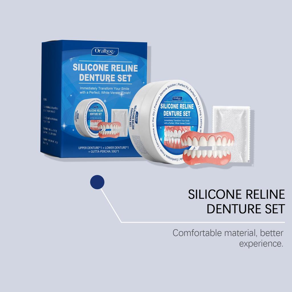 Silicone Denture Set Silicone Material Comfortable Perfect Fit Mouth Cavity No Contain Harmful Substances Not Easily Worn