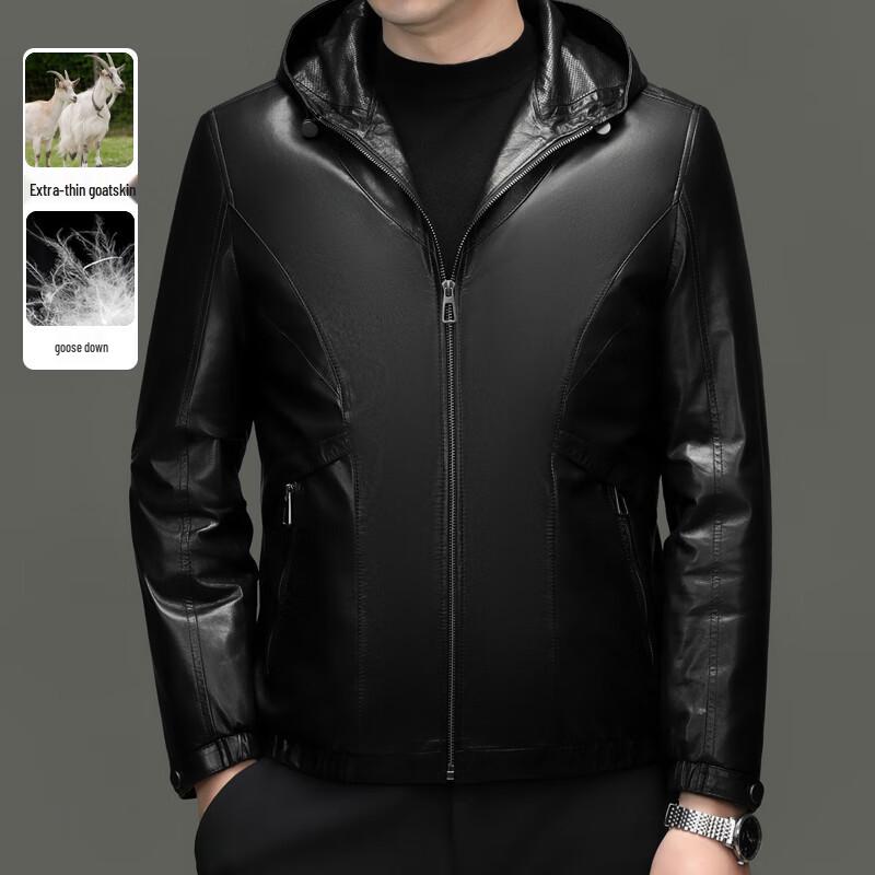 

Мужская пуховая куртка из натуральной кожи с капюшоном Yiliteng 6XL