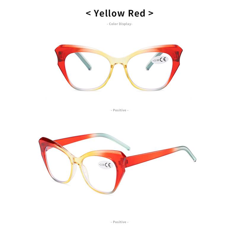 Cat Eye Reading Glasses for Women Fashionable Trendy Prescription Eyewear Anti Blue Light hyperopia Correction Eyeglass +1+1.5+2