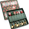 6Pcs Christmas Fork And Spoon Set Stainless Steel Creative Tableware Coffee Tea Dessert Forks And Spoons Gift Set
