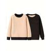 Tight Fitting Warm Clothing with Plush Insulation, Long Sleeves for Casual Sports, Autumn and Winter Tops for Outdoor Wear