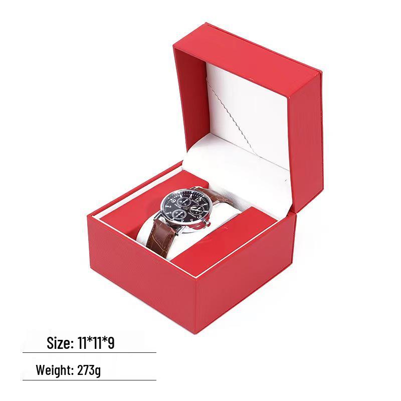 Frosted PU Flip-Top Watch and Jewelry Storage Box