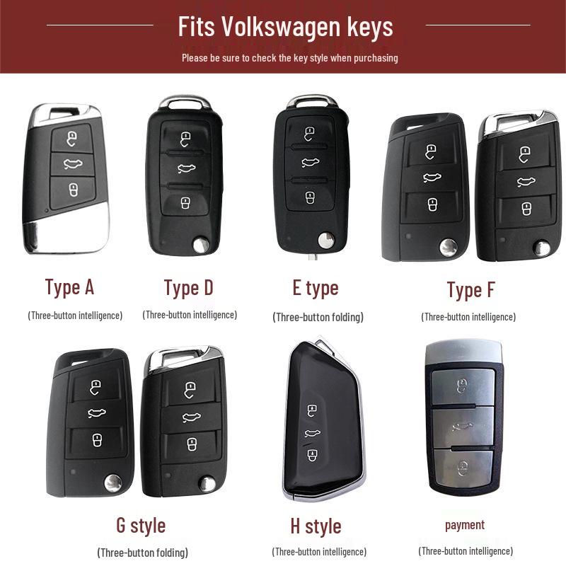 Volkswagen Car Key Cover for Sagitar, Bora, Lavida, T-Roc, Tiguan L, Golf 8, Tayron, POLO with Women's Bag Buckle