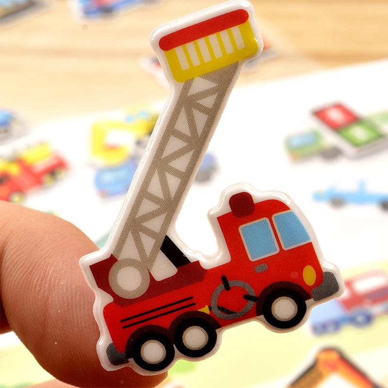 3D Bubble Sticker Car Truck Plane Traffic Waterproof Cartoon Anime Stickers For Girl Boy Kids Funny Educational Toys