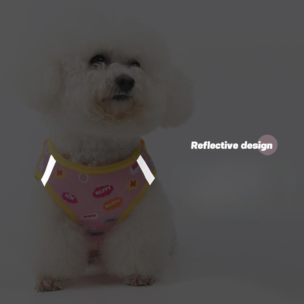 New Dog Chest Vest Dog Embroidered Traction Leash Reflective Breathable Dog Leash Pet Chest Strap Traction