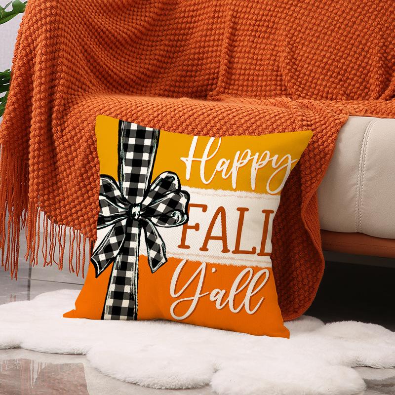 New Thanksgiving Pumpkin Pillow Case Nordic Home Decor Linen Printed Cushion Living Room Sofa Pillow