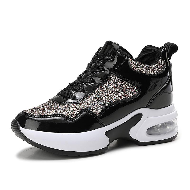 Women’s Platform Sneakers Casual Black Gold Silver Height Increase Girls Sneakers Plus Size Women’s Elevator Sport Shoes