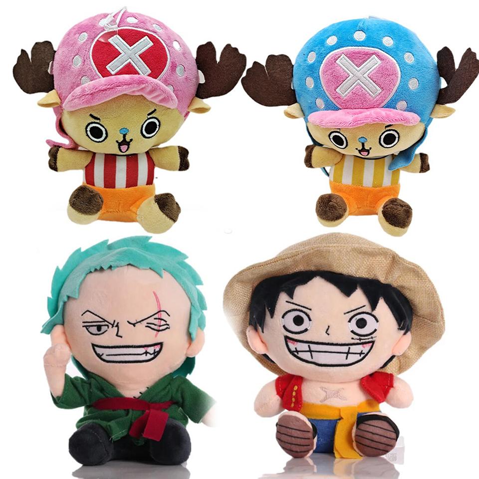 HOT 20cm OnePiece Anime Figure Zoro Luffy Chopper Plush Toys Cute Cartoon Plushie Stuffed Dolls Pendant Kids Xmas Gifts