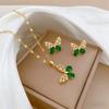 Hollow Butterfly Necklace Pendant and Earring Set, Light Luxury Style, Anti-Fade, Hypoallergenic, Micro-Inlaid, Unique Fashion Jewelry