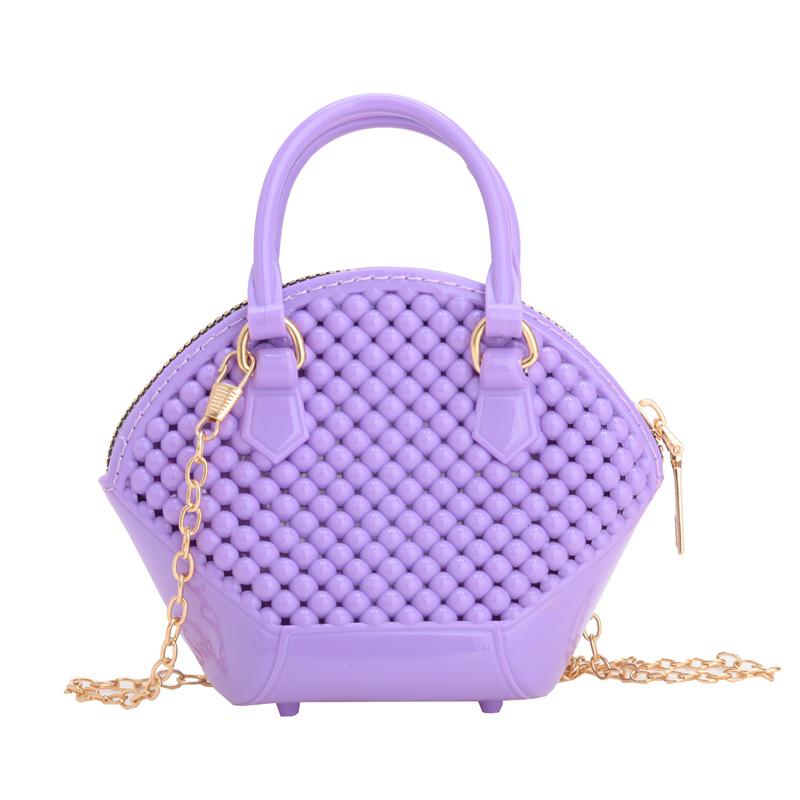 Sommer Mode Damen Crossbody Jelly Tasche mit Kette und Perlmutt Muschel Design