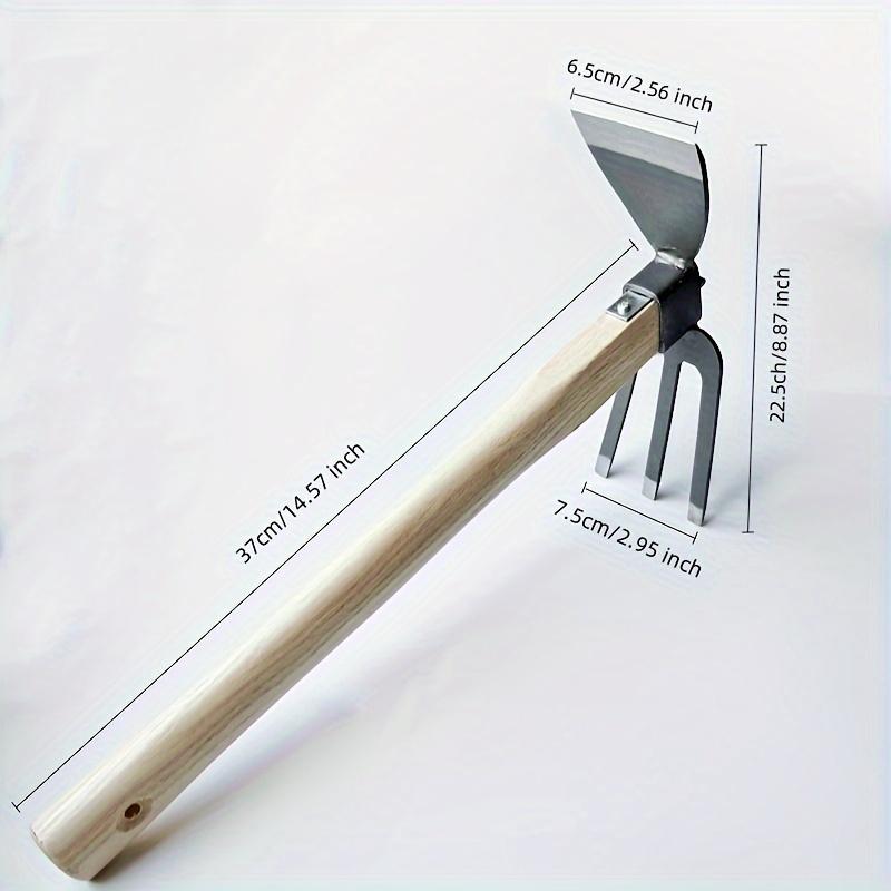Heavy-Duty Two-in-One Garden Hoe and Cultivation, Soil Loosening Tool for Home Gardeners,Professional Farmers,Garden Hoe Tool,Ergonomic Wooden Handle