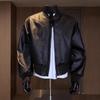 Hong Kong-style retro motorcycle uniform, men's autumn ruffian, handsome fashion outfit, vintage baseball collar, PU leather jacket, jacket, jacket