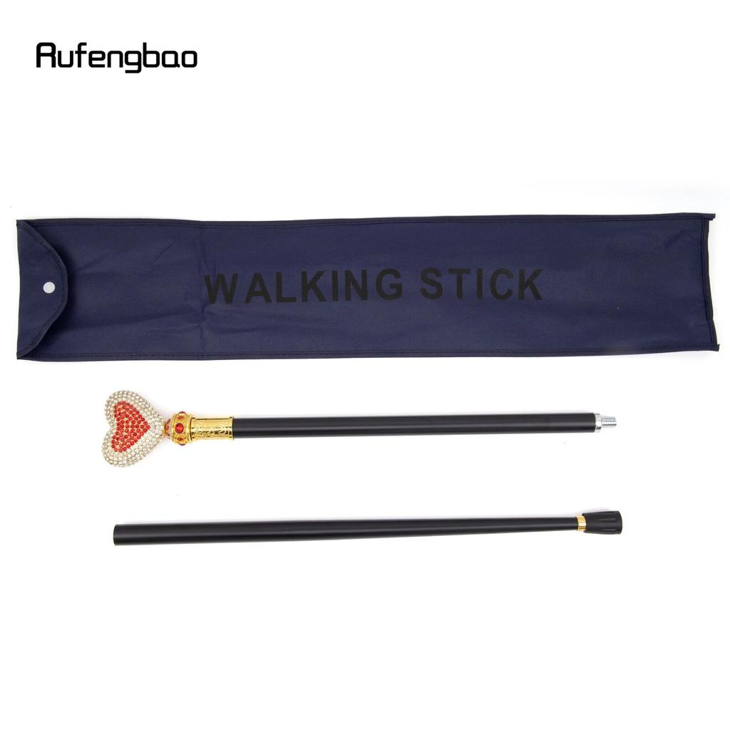 White Red Love Artificial Diamond Walking Cane Fashion Decorative Walking Stick Gentleman Elegant Cosplay Cane Crosier 97cm