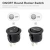 20pcs 10pcs Rocker Switch Black On Off 2 Pin Mini Round Toggle Switch 3A 250V 6A 125V 15MM Circle Switches for RV Car Truck Boat