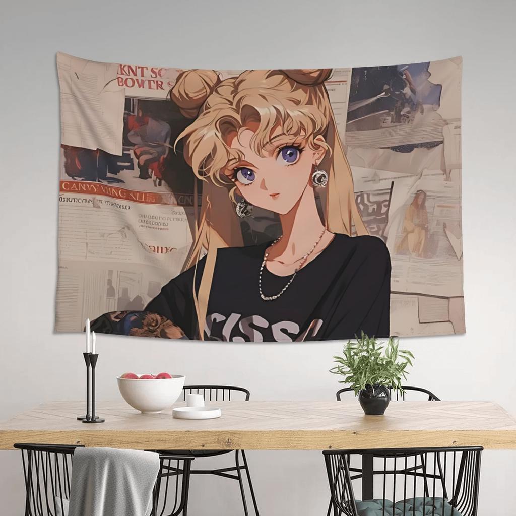 Sailor Moons Cutecore Tapestry Wall Hanging Blanket Tapestry Home Decor Items Wall Decorations