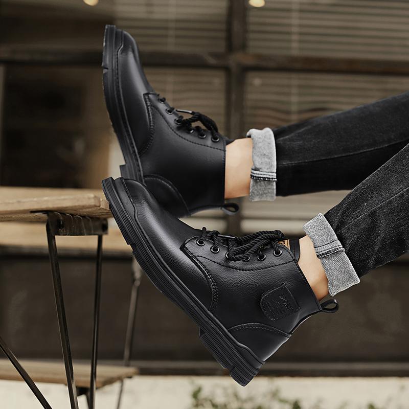 Men's Shoes Handmade Men Boots Genuine Leather Male Booties Outdoor Vintage Boots Ankle Work Boots Men Fashion Motorcycle Boots