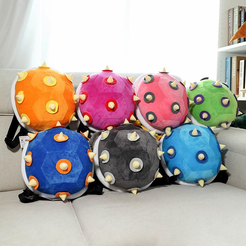 30cm Mario Turtle Shell Plush Backpack With Koopa Dragon Son Kids Shoulder Bag