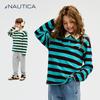 Kids' Unisex Striped Long-Sleeve Cotton Polo Shirt