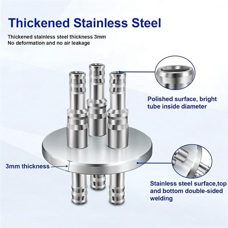 A96I-GL45 304 Stainless Steel Safety Bottle Cap For Laboratory Use-Medium Size, Autoclavable 1-Port