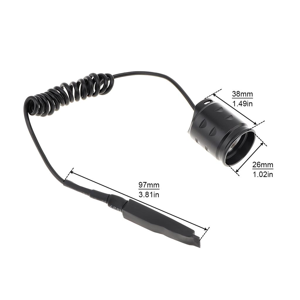 Full Metal 2 Button Remote Pressure Tail Switch for T20 IR Flashlight Professional Black Control