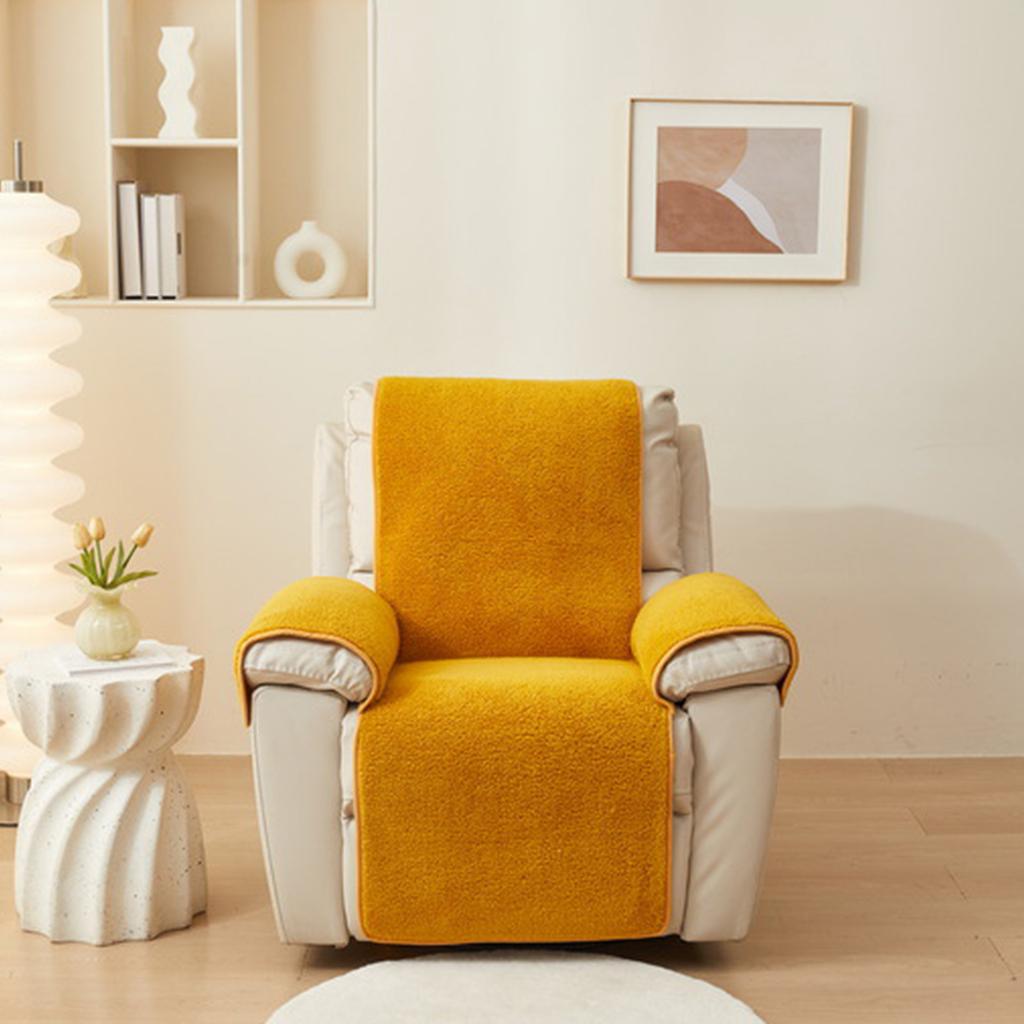 Protector de Reposabrazos Grueso de Lana de Cordero Funda para Sillón Reclinable Protector de Muebles Cómodo para Uso Invernal