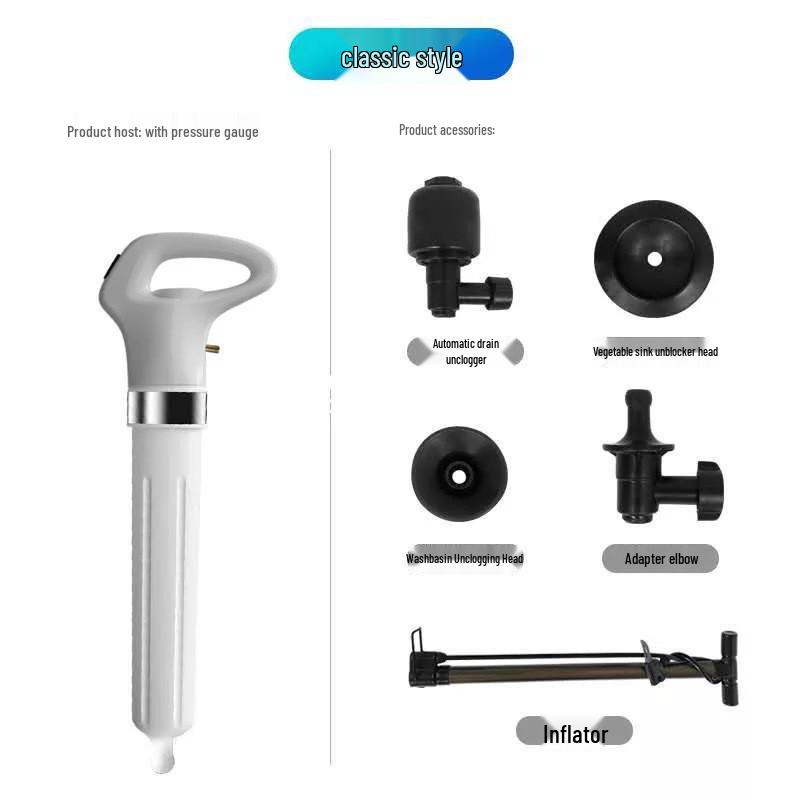 High-Pressure Toilet & Drain Unclogging Tool for Kitchen and Bathroom
