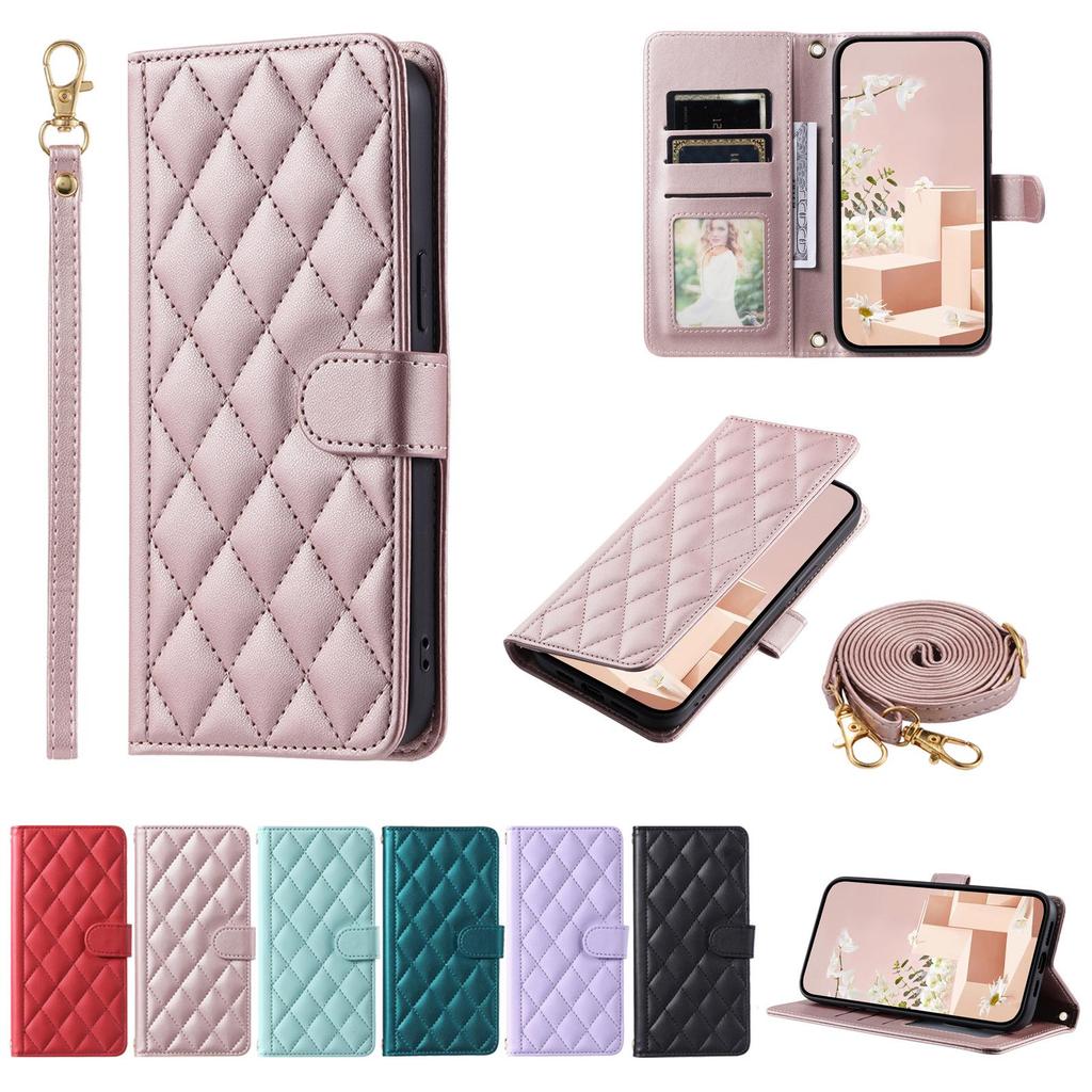 Plaid Flip Leather Crossbody Case with Card Slot & Lanyard for Google Pixel 8 Pro/8A