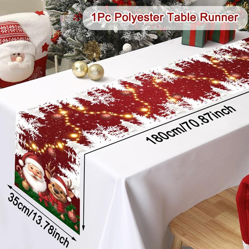 2025 Merry Christmas Santa Table Runner - Kitchen Dining Table Decor | Navidad Home Winter Holiday Gift