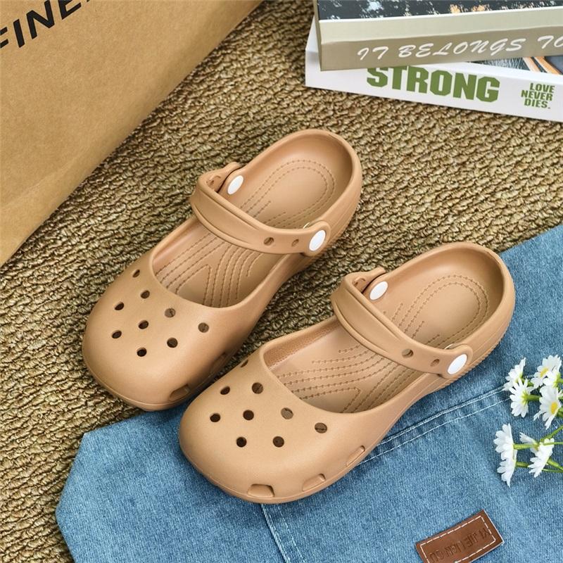 Ballet Style EVA Croc Shoes For Women Summer Baotou Outer Wear Soft Sole Anti-Slip Sandals Versatile Trendy Shoes