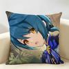 Xingqiu Genshin Impact Cushion Cover Natural Linen Organic Fabric DoubleSided Printing Room Sofa Decor Pillow Case