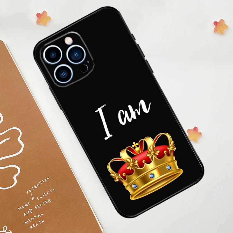 

King Queen Crown Phone Case For iPhone 17 Pro Max 14 13 12 11 15 16 Pro Max mini 15 Plus 16e 17 Air Funda iPhone 11