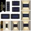 Solar Dual-Head Waterproof Outdoor Wall Lamp: Up/Down Garden Light with Luminous Decor