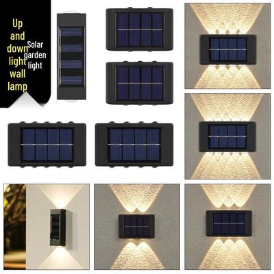 Lampe murale extérieure étanche à double tête solaire: Lampe de jardin à éclairage indirect avec décoration lumineuse