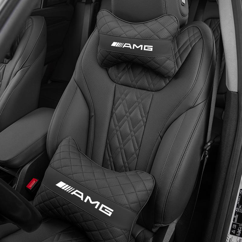 UMEG7 Car Seat Head Support Cushion Lumbar Pillow Interior Accessories For Mercedes Benz AMG Smart W205 C300 W203 W206 W108 W124 W126