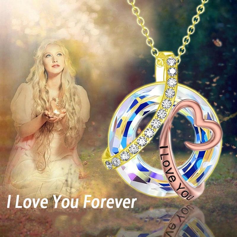 

Изысканное модное ожерелье в виде круга, многоцветное кольцо в форме сердца, элегантные мужские и женские банкетные украшения