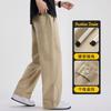 Spring and summer new Hong Kong style European and American wide-leg full elastic cotton Harlan loose straight casual pants men's tide