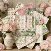 JIANWU 24 Sheets Vintage Plant Flower Garden Landscape Collage Scrapbooking Material Paper Creative DIY Junk Journal Stationery