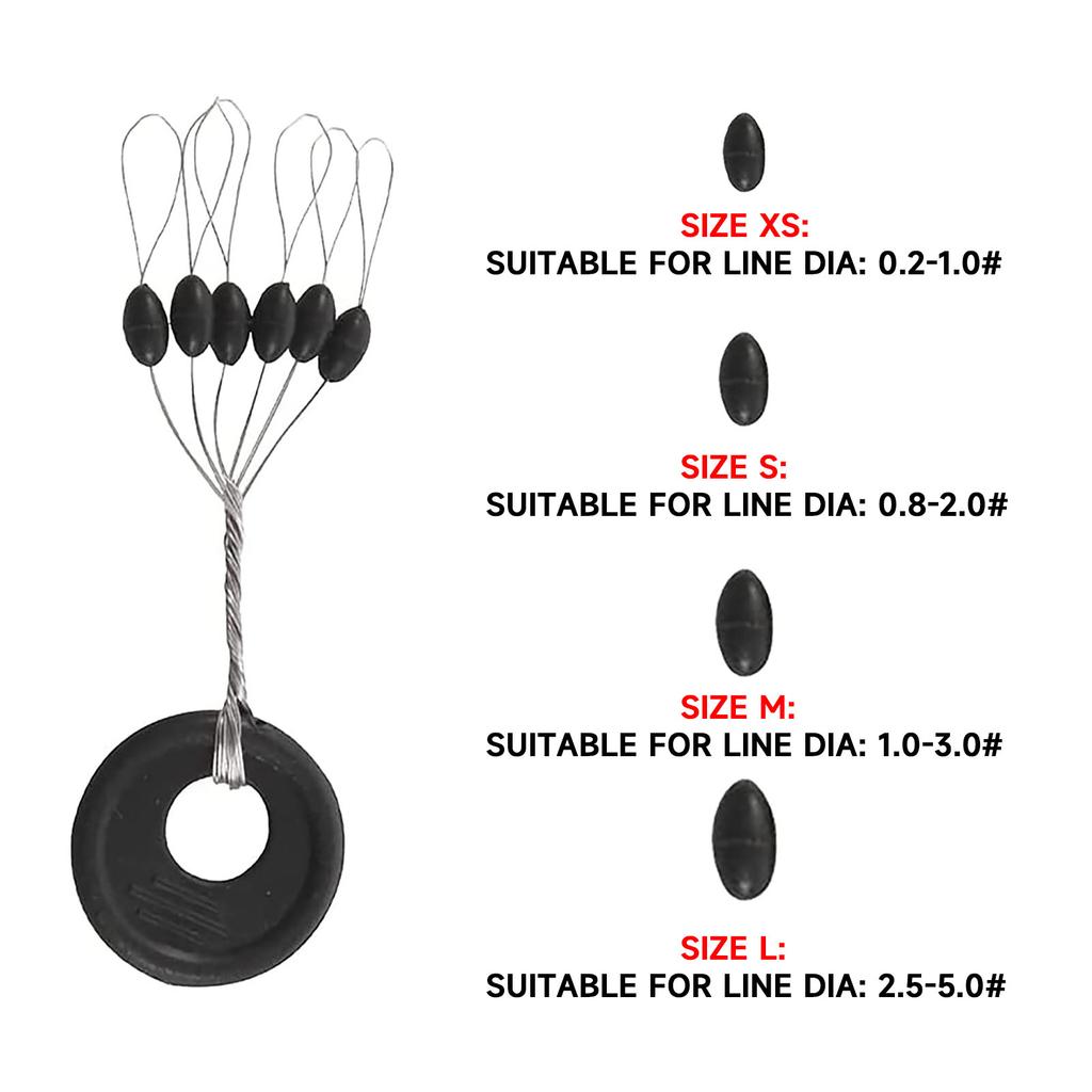 100pcs Rubber Space Bean Stopper 4 Sizes Carp Fishing Accessories Suitable For Fishing Line 0.2-5#