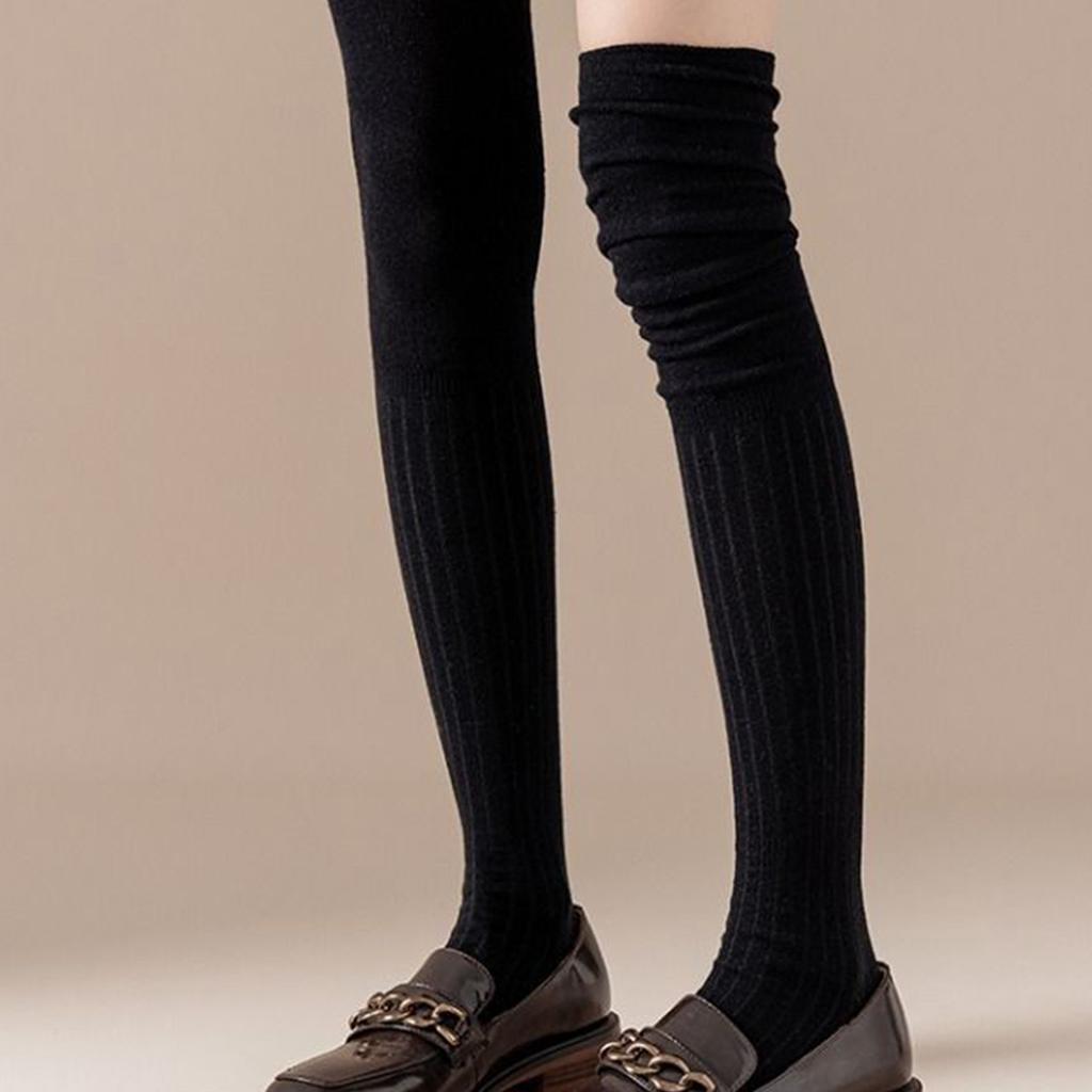 Solid Color Over Knee High-Socks Warm Comfortable Highly Tube Socks for Daily Wear Party Cosplay
