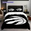 Emblema Pallacanestro Raptors Set da tre pezzi(1 * copripiumino + 2 * federa, senza nucleo)Set biancheria da letto Copripiumino e federa Morbido e confortevole