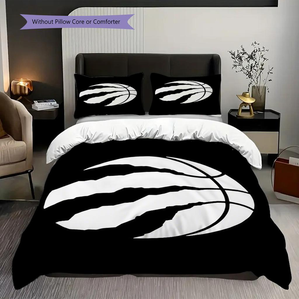 Emblema Pallacanestro Raptors Set da tre pezzi(1 * copripiumino + 2 * federa, senza nucleo)Set biancheria da letto Copripiumino e federa Morbido e confortevole