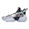 Li-Ning Serie Air Strike Ammortizzanti Antiscivolo Durevoli Scarpe da Basket Mid-Top da Uomo Sneakers Bianco Nero Multicolore ABPR067-4