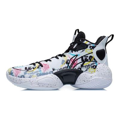 Air Strike Series Shock Absorbing Non-Slip Durable Mid-Top Basketball Shoes Men Sneakers White Black Multicolor ABPR067-4