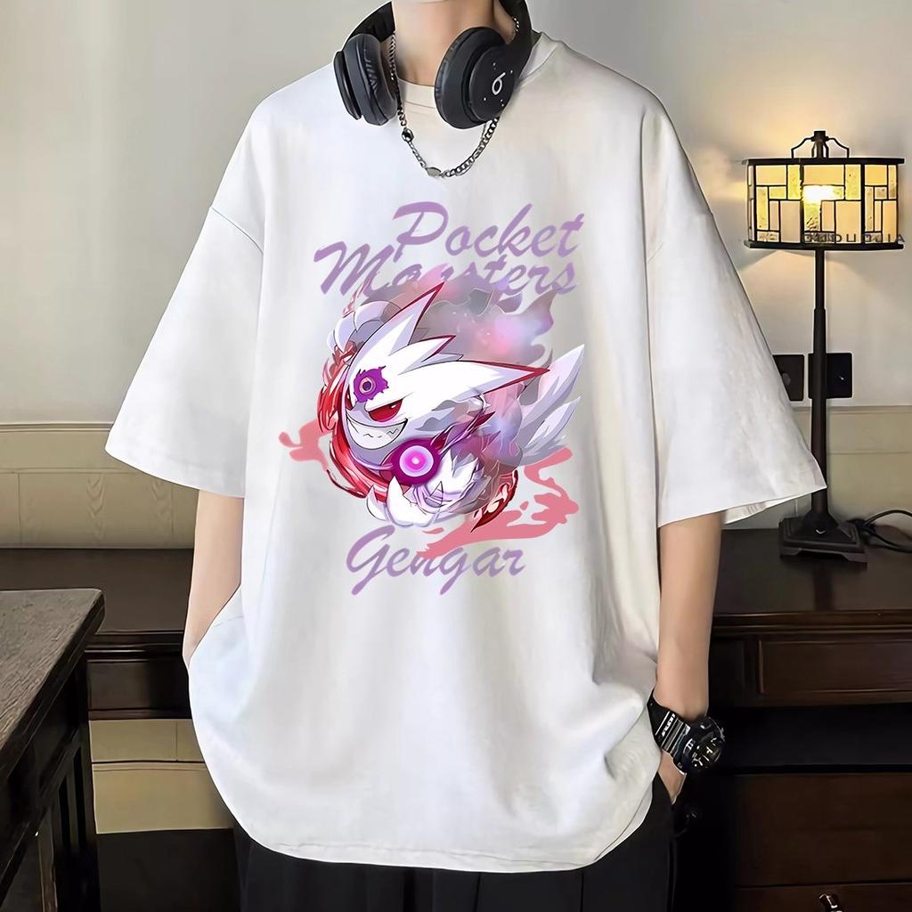 T-shirt a maniche corte Anime Giapponese Pokémon 2026 da Uomo Estate Larga Maglietta Anime Top Abbigliamento