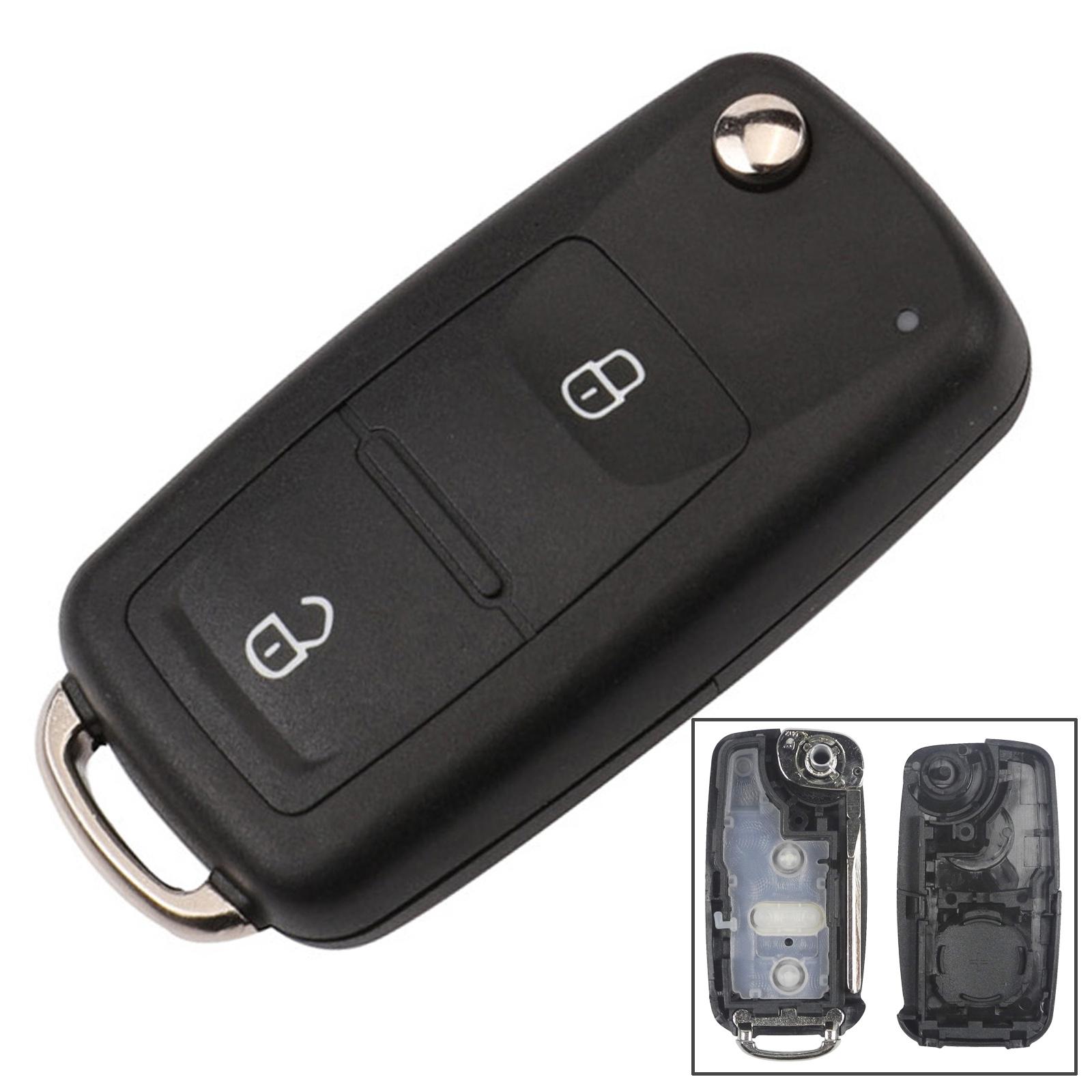 

jingyuqin 10pcs 2/3/4/5 Button Folding Remote Key Shell for VW Tiguan Golf Sagitar Polo MK6 Touareg SEAT Flip Case Fob 2 Buttons
