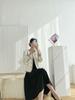 Dalian Women's French-Style Woolen Coat: New Round Neck Single-Breasted Coco Top